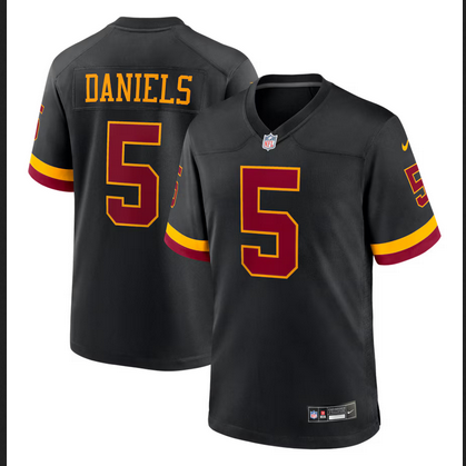 Men 2026 Washington Commanders #5 Daniels black Nike Limited NFL Jersey 0416004